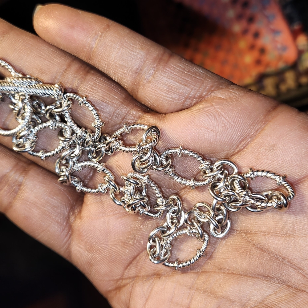 Judith Ripka Sterling Silver Toggle Chain Necklace